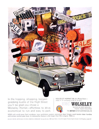 BMC Wolseley Advertising Art by Hache (1967)