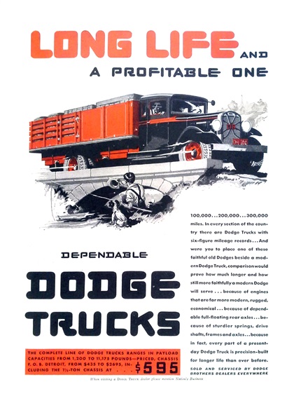 Dodge Trucks Ad (April, 1931) - Illustrated by Fred Cole