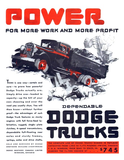 Dodge Trucks Ad (January, 1931) - Illustrated by Fred Cole