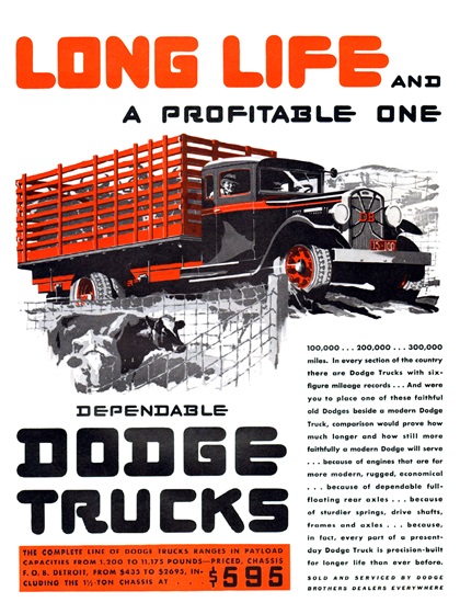 Dodge Trucks Ad (1931) - Illustrated by Fred Cole