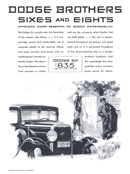 Dodge Brothers Six Ad (June-August, 1930)