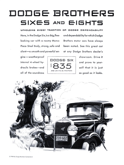 Dodge Brothers Six Ad (May-June, 1930)