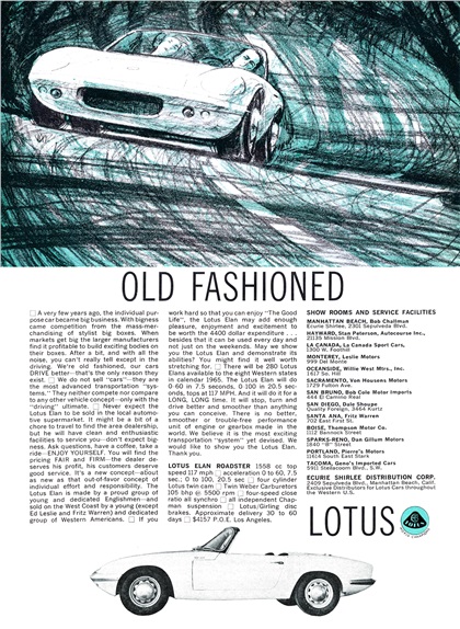 Lotus Elan Roadster Ad (June, 1965) - Old Fashioned