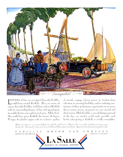 Cadillac/LaSalle Ad (August, 1928): Tranquillité - Illustrated by Edward A. Wilson