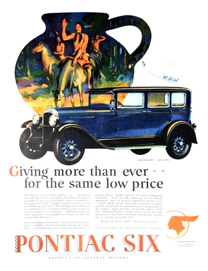 Pontiac Six Ad (October, 1928): 4-Door Sedan - Giving more than ever for the same low price