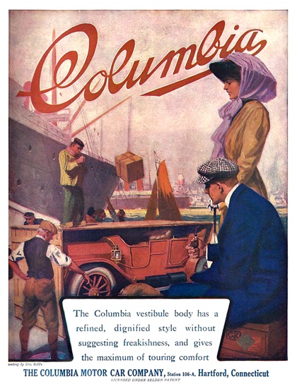 Columbia Touring Car Ad (March, 1910) - Illustrated by George Gibbs