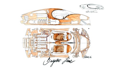 Bugatti Chiron - Interior Design Sketch