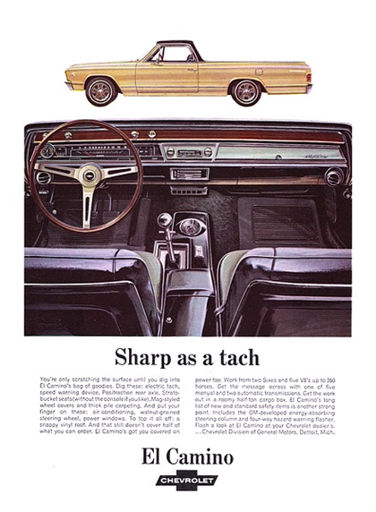 Chevrolet El Camino Ad (1967): Sharp as a tach
