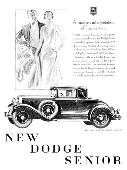 Dodge Brothers Senior Advertising Art by John Gannam (1929)