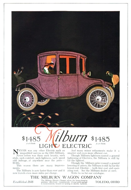 Milburn Light Electric Advertising Art (1916–1917)