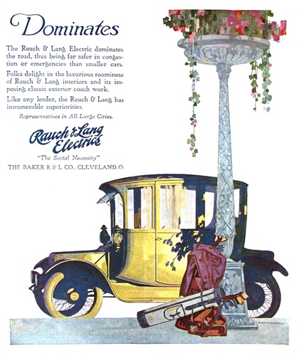Rauch & Lang Electrics Ad (May, 1917): Dominates - Illustrated by C. Everett Johnson