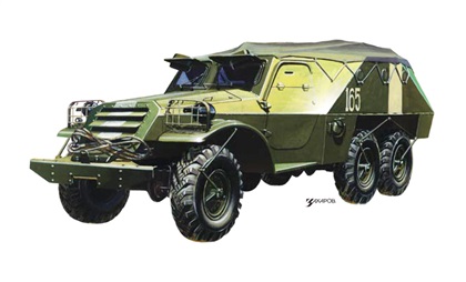 БТР–152В, 1950 – Рисунок А. Захарова / Из коллекции «За рулём» 1984-11