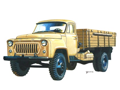ГАЗ–53А, 1965 (1961–1967) – Рисунок А. Захарова / Из коллекции «За рулём» 1982-10