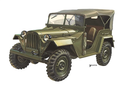 ГАЗ–67Б, 1943–1953 – Рисунок А. Захарова / Из коллекции «За рулём» 1982-4
