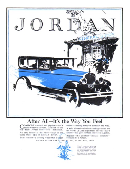 Jordan Line Eight Ad (1926): After All — It's the Way You Feel - Illustrated by Fred Cole