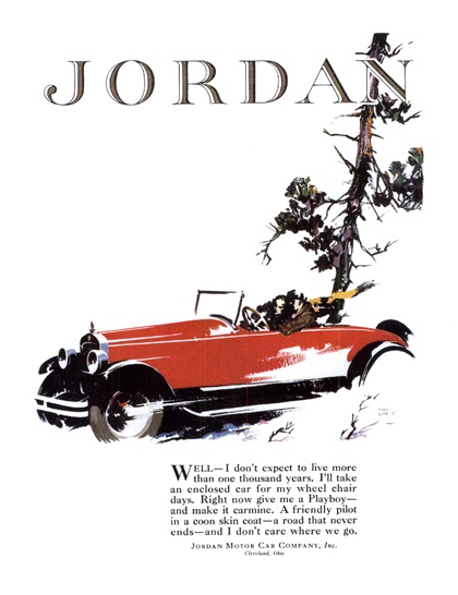 Jordan Playboy Roadster Ad (1926): Illustrated by Fred Cole
