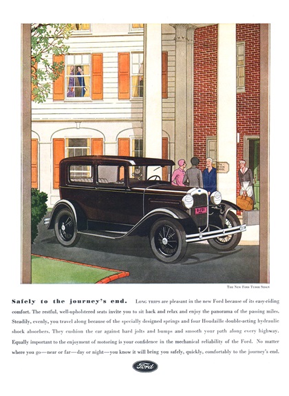Ford Model A Tudor Sedan Ad (October, 1930): Safety to the journey's end