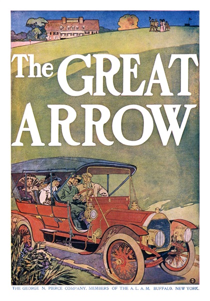 Pierce-Arrow Ad (December, 1907) – The Great Arrow – Illustrated by Edward Penfield
