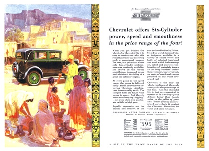 Chevrolet Six Ad (September, 1929): Illustrated by Frederic Mizen