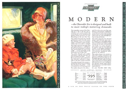 Chevrolet Six Ad (November, 1929): Illustrated by Frederic Mizen?