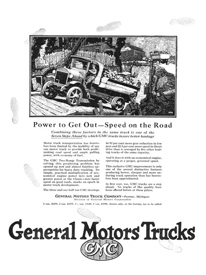 General Motors Trucks Advertising Art by Roy Frederic Heinrich (1922–1924): GMC Trucks are Seven Steps Ahead