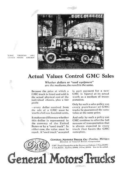 General Motors Trucks Ad (July, 1923): Illustrated by Roy Frederic Heinrich
