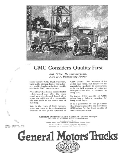 General Motors Trucks Ad (December, 1923): Illustrated by Roy Frederic Heinrich