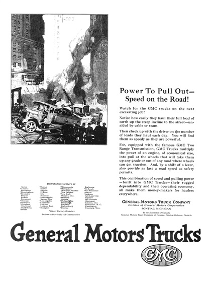 General Motors Trucks Ad (1924): Illustrated by Roy Frederic Heinrich