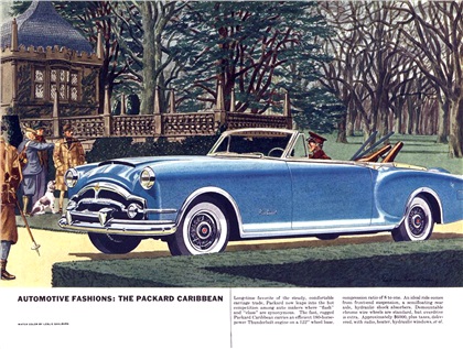 Automotive Fashions (November, 1953): The Packard Caribbean - Illustrated By Leslie Saalburg