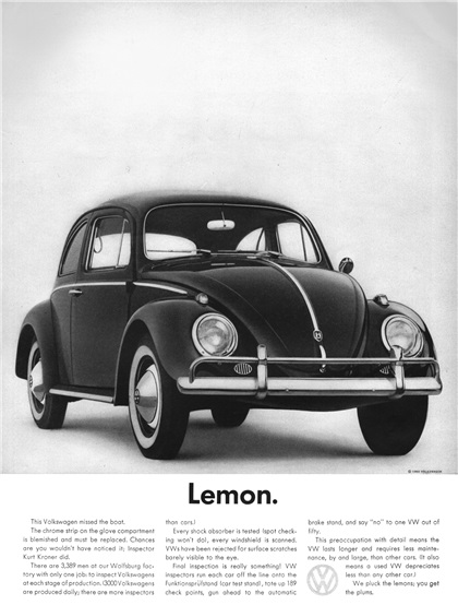 Volkswagen Ad (1960) - Lemon
