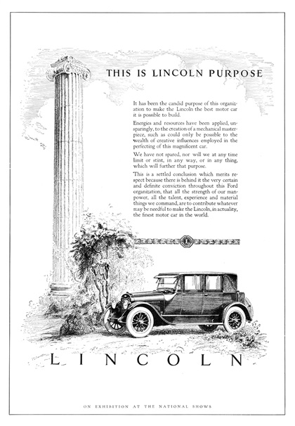 Lincoln Ad (February, 1923) - This Is Lincoln Purpose