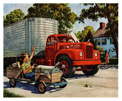 Mack Trucks Advertising Art by Woodi Ishmael (1955–1958)