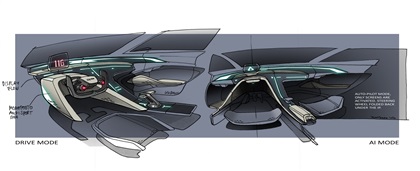 Audi RSQ E-Tron Concept: Interior Design Sketch
