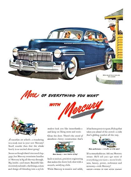 Mercury Ad (August, 1947) - Town Sedan