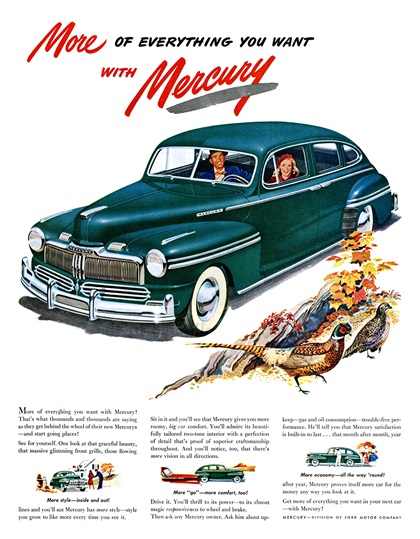 Mercury Ad (October, 1947) - Town Sedan