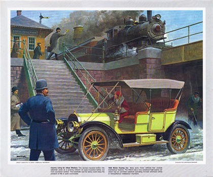 1969-02: Country Living for Urban Workers (1909 Welch Touring Car) - Illustrated by Peter Helck