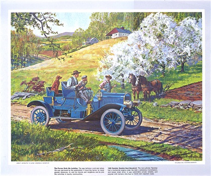 1969-04/09?: The Farmer Ends His Isolation (1902 Rambler Rumble Seat Runabout) - Illustrated by Tran Mawicke
