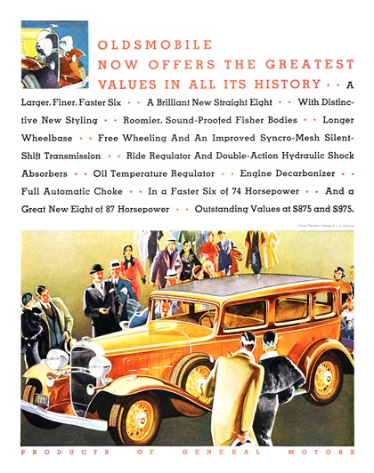 Oldsmobile Ad (February, 1932): Oldsmobile Now Offers the Greatest Values in All Its History