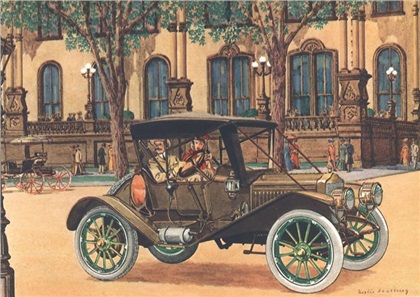1911 Maxwell 4 cyl., 29 H.P. Roadster - Illustrated by Leslie Saalburg