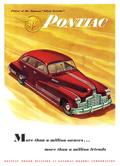 Pontiac Four-Door Sedan Ad (1946): More than a million owners... more than a million friends