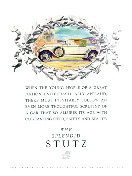 The Splendid Stutz Ad (May, 1928) – Cabriolet Coupe