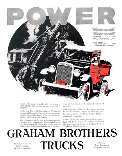 Graham Brothers Trucks Ad (January, 1928) - Power
