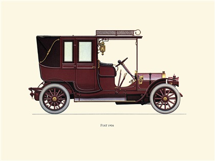 1906 Fiat - Illustrated by Hans A. Muth