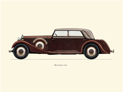 1936 Maybach - Illustrated by Hans A. Muth