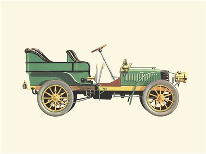 1902 De Dietrich 16 HP - Illustrated by Pierre Dumont
