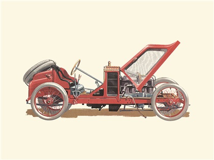 1906 Renault GP 90 HP - Illustrated by Pierre Dumont