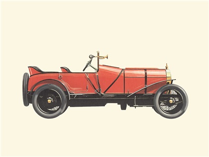 1908 Itala 100 HP GP - Illustrated by Pierre Dumont
