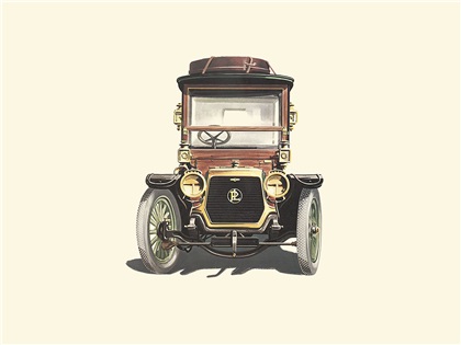 1908 Panhard-Levassor 16/18 HP - Illustrated by Pierre Dumont