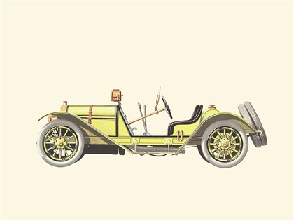 1913 Mercer Raceabout - Illustrated by Pierre Dumont