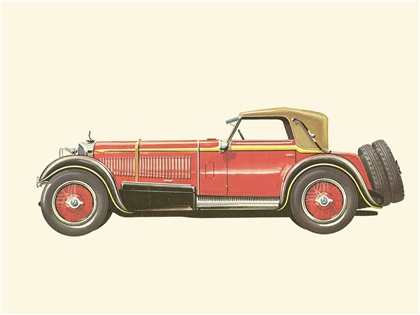 1929 Mercedes-Benz 38/250 SSK - Illustrated by Pierre Dumont